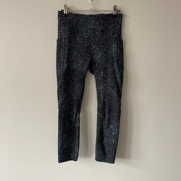 Lululemon Lead The Pack Crop 23" Running Leggings Mineralize Multi Black/White 4 - Picture 2 of 9